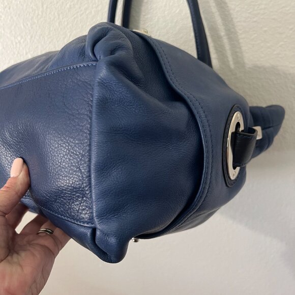 b. makowsky RARE Blue Leather Handbag - Picture 6 of 16